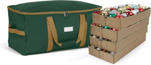 Vista 18 de Covermates Keepsakes Bolsa de almacenamiento ajustable para adornos, con asas de transporte, protección acolchada, ruedas dobles, almacenamiento