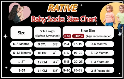 Vista 2 de RATIVE Calcetines antideslizantes con empuñaduras para bebés y niños pequeños
