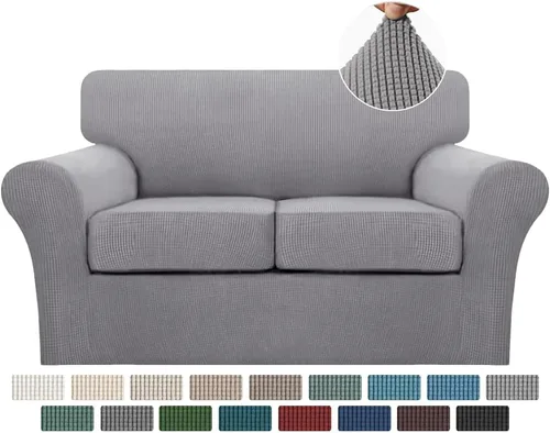 Vista 33 de Turquoize 2 fundas para sillas de sala de estar, funda de sofá con fundas de cojín individuales, funda de muebles para sillas (silla, beige biscotti)