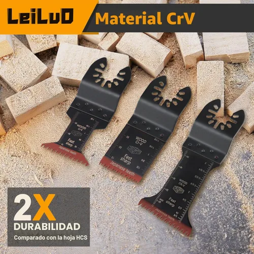 Vista 5 de LEILUO 7 cuchillas oscilantes para herramientas de madera, dientes