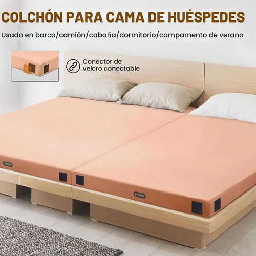 Vista 4 de Gaialoop Colchón de futón enrollable Glamping de espuma viscoelástica, cama japonesa para el suelo, colchón de campamento, colchoneta para dormir
