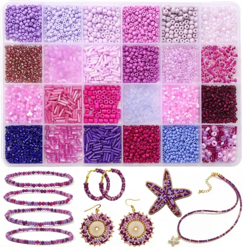 Vista 10 de Conjunto de joyería de pulsera a granel de perlas de tubo de corneta de Arco iris