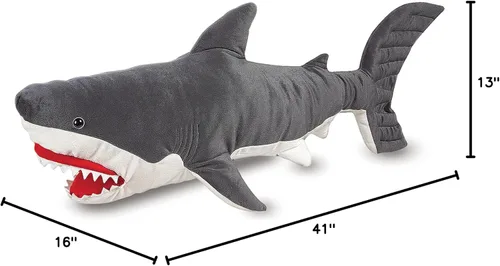 Vista 10 de Tiburón gigante de peluche, animales realistas de Melissa & Doug, (más de 3 pies de largo)