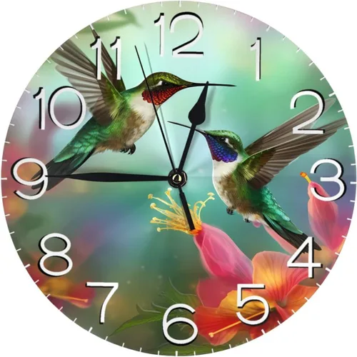 Vista 20 de Reloj de pared redondo de 250 años de aniversario, silencioso, sin tictac, funciona con pilas, retro con bandera de Estados Unidos, relojes