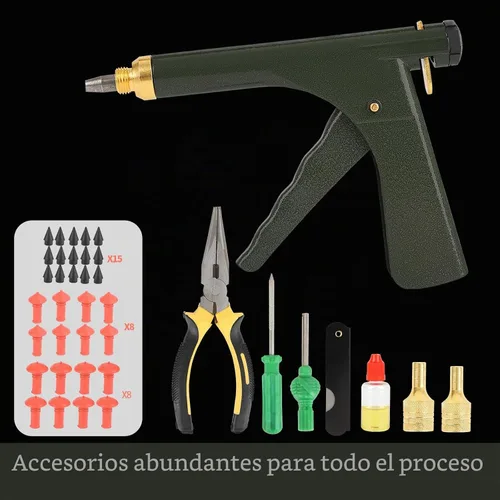 Vista 2 de Kit de reparación de neumáticos con tapones, kit de tapones de neumáticos tipo hongo, kit de parches para neumáticos de servicio pesado profesional