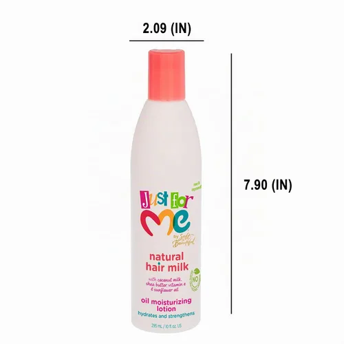 Vista 5 de Just for Me Loción de leche natural para el cabello: hidrata y fortalece, contiene leche de coco, manteca de karité, vitamina E y aceite de girasol