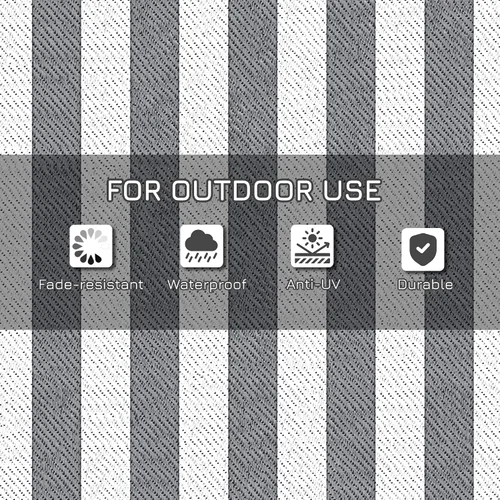 Vista 6 de Outsunny Alfombra reversible para exteriores, 9 x 12 pies, impermeable, alfombra de paja de plástico, alfombra portátil para camping, alfombra