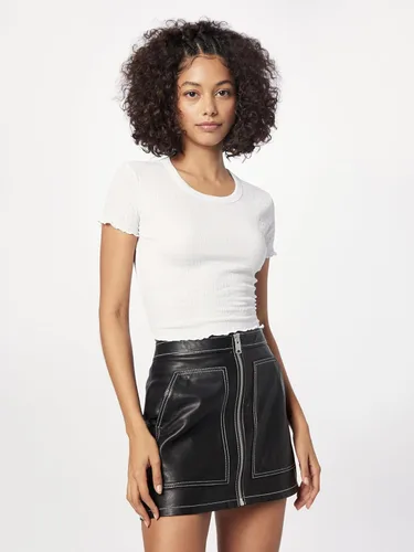 Vista 2 de GUESS Top ahumado de manga corta con cuello redondo para mujer