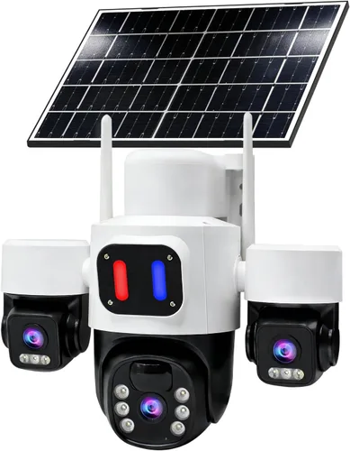 Vista 10 de 3-Lens Wireless Outdoor Camera for Home Security (3-Lens Black) Multi-lens+PTZ 360° Coverage,PIR Pro Motion Detection & Auto Tracking,Spotlight &