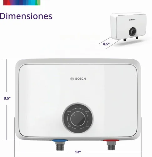 Vista 6 de Bosch Thermotechnology Tronic 6100 - Calentador de agua eléctrico sin tanque, 18 kW, color blanco