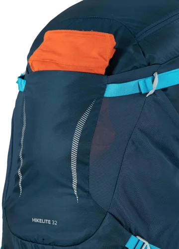 Vista 11 de Osprey Hikelite 32L Mochila ligera para senderismo - Mochila de viaje plegable y duradera con funda para lluvia para hombres y mujeres, Azul Atlas