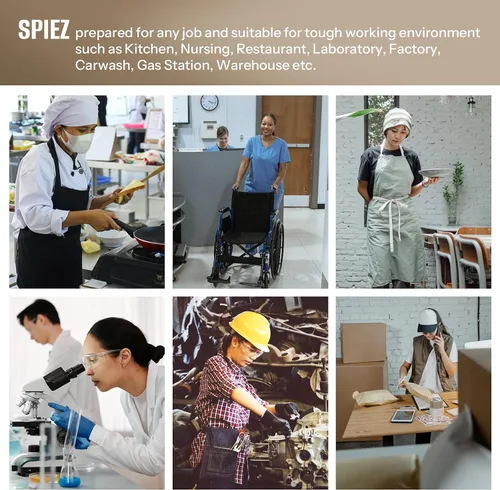 Vista 7 de SPIEZ Zapatos antideslizantes para servicio de alimentos para mujer, zapatos de trabajo para enfermera, zapatos antideslizantes para chef