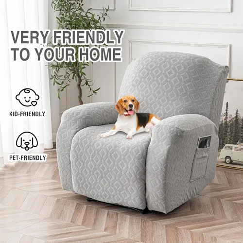 Vista 18 de Gennia Funda Impermeable para Silla Reclinable, Fundas Elásticas para Sofá Reclinable con Bolsillos, Fundas Lavables para Silla Reclinable Lazy Boy