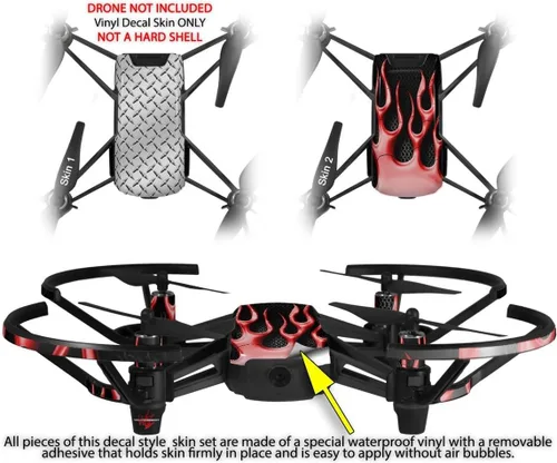 Vista 2 de Skin Wrap 2 Pack para DJI Ryze Tello Drone placa de diamante Metal Drone No Incluidas