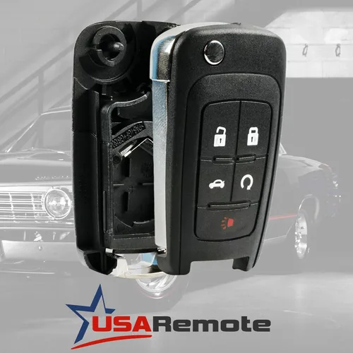 Vista 2 de Reemplazo para Buick Chevrolet GMC 2010-2019 5-Botón Flip Blade Key Remote Shell Case OHT01060512