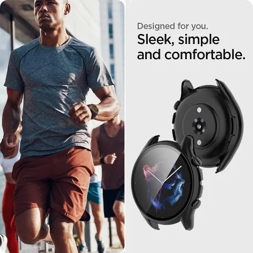 Vista 5 de E ECSEM [Paquete de 2] Funda compatible con Amazfit GTR 3 y GTR 3 Pro, funda con protector de pantalla [vidrio templado] Funda protectora