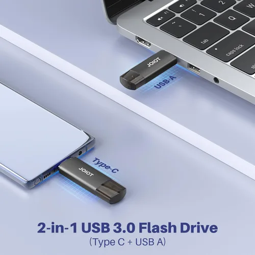 Vista 3 de Unidad flash USB C de 32 GB, unidad flash USB 3.0 dual tipo C + USB A portátil tipo C unidad flash USB tipo C 2 en 1 unidad de pulgar USB-C