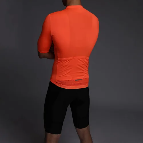 Vista 4 de Maillot de ciclismo para hombre, con bolsillo con cremallera, manga corta, ligera, Aero Race Fit, camiseta de ciclismo UPF 50+