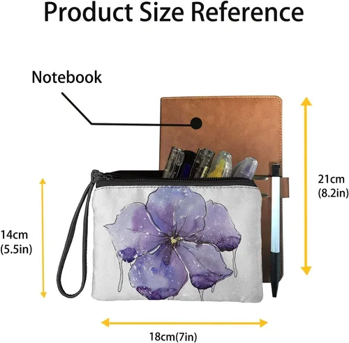 Vista 7 de Monedero para mujer con cremallera lindo monedero mini bolsa bolsa suave bolso de mano, Boho Elefante y Flores - Oro