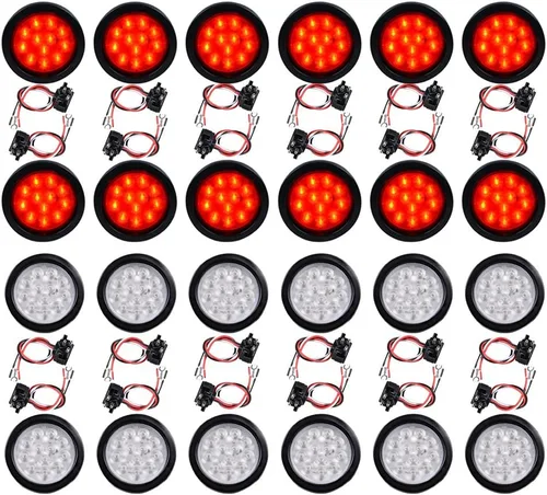Vista 69 de Kit de tapones de cableado con cubierta de hule para luz trasera LED redonda de 4", 12 ledes, para RV, camioneta