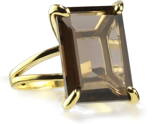 Vista 3 de Smoky Quartz Ring - Emerald Cut Gem Rings for Women - Vibrant Crystal Rings, Statement Rings, Fashion Rings, Birthstone Rings - Handmade Jewelry for