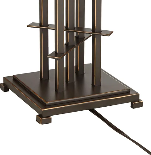 Vista 7 de Franklin Iron Works Metro Collection - Juego de 2 lámparas de mesa decorativas de 23 1/2 pulgadas de alto, estilo rústico, moderno, con cadena