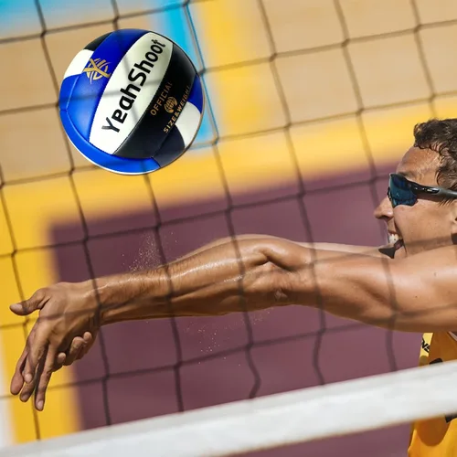 Vista 4 de Balón de voleibol que brilla en la oscuridad, tamaño 5 con bomba de inflador, voleibol de cuero brillante para adolescentes, hombres y mujeres