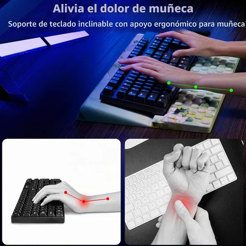 Vista 2 de Ospelelf Almohadilla para reposamuñecas para teclado, cómodo soporte ergonómico para teclado, accesorios de escritorio de oficina, artículos Anémona