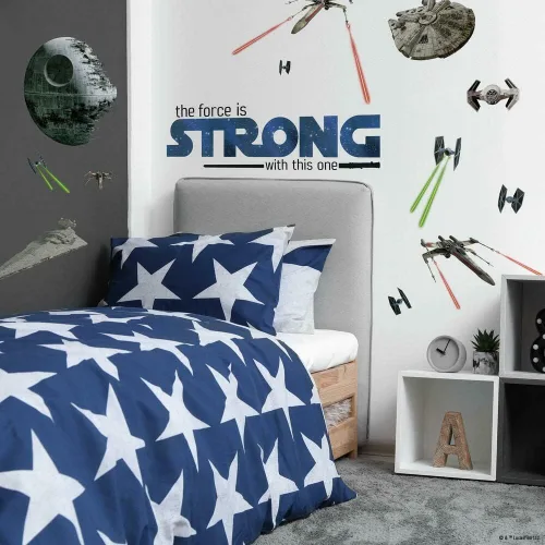 Vista 3 de Calcomanías de pared RoomMates RMK3077SCS del clásico de Star Wars La Fuerza es poderosa, 35,25 pulgadas x 10 pulgadas