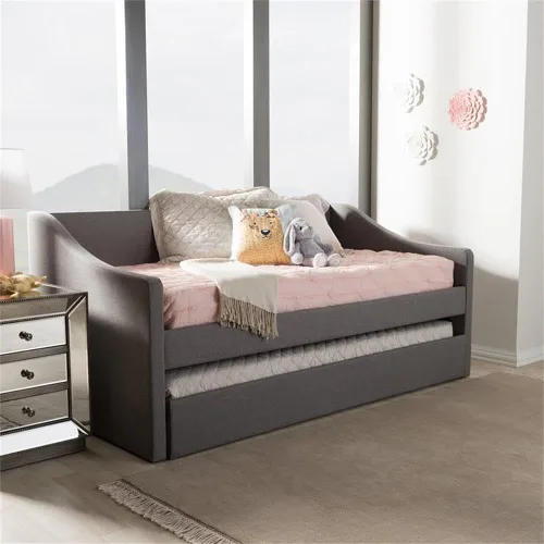 Vista 8 de Allora Sofá cama tapizado de tela moderna con nido en gris