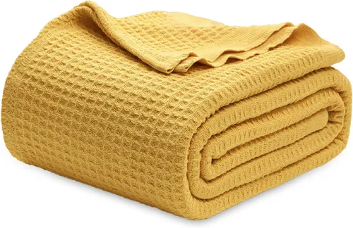 Vista 20 de Bedsure Gentlesoft - Manta de 100 % algodón, tamaño Twin XL, para dormitorio universitario, transpirable y suave, manta Twin de tejido waffle