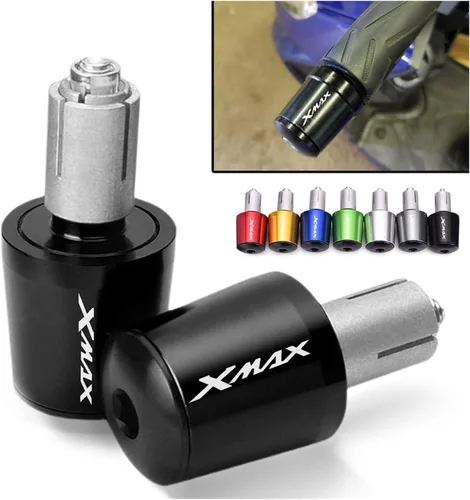 Vista 5 de CNC Motorcycle Hand Grips Bar End Plug Moto Handlebar Caps for Xmax 125 250 300 400 X-MAX 2016 2017 2018 2019 2020 2021 (Color : Black)