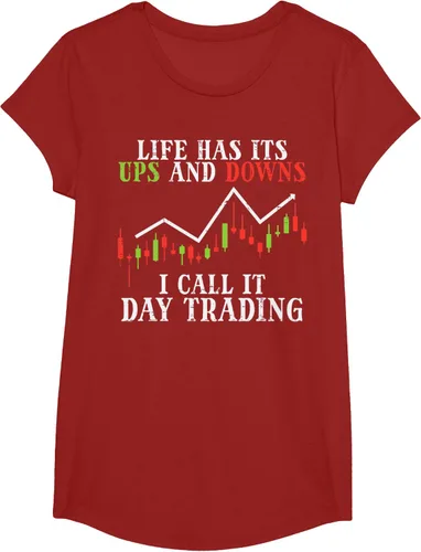 Vista 80 de Life Ups And Downs Day Trading Crypto Stock Market Trader T-Shirt, Negro