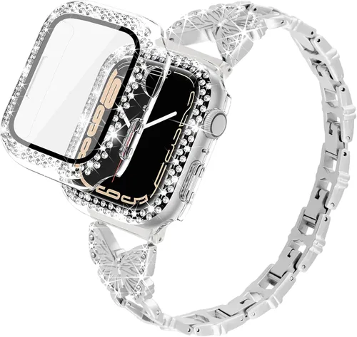 Vista 9 de YGTIECS Compatible con correas de Apple Watch para mujeres de 1.654 pulgadas (1.654 pulgadas), 1.614 pulgadas, 1.575 pulgadas, 1.496 pulgadas, 1.496