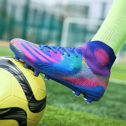 Vista 2 de zcdyn Botas de fútbol para hombre, zapatos de fútbol para hombre, zapatos de punta cómodos, atléticos para adultos