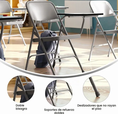 Vista 4 de Flash Furniture Silla plegable de acero Ralph Premium con brazo