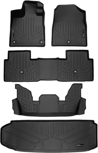 Vista 50 de SMARTLINER Juego de alfombrillas de piso de ajuste personalizado de 3 filas para Honda Pilot 2009-2015