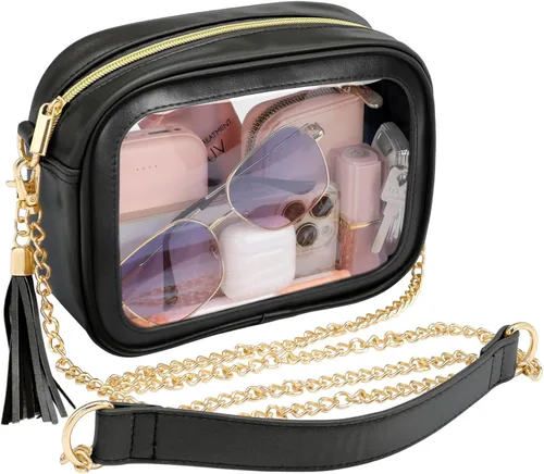 Vista 26 de PACKISM Bolsa transparente para eventos de estadio – Monederos pequeños transparentes para mujer, bolsa bandolera para conciertos y eventos