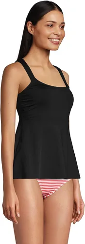 Vista 3 de Lands End Tankini largo con cuello redondo y tirantes ajustables para mujer