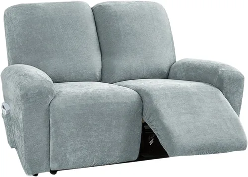 Vista 13 de vctops 4 fundas elásticas de felpilla de lujo para sillas reclinables, protector suave de muebles con parte inferior elástica para niños, gatos, Azul