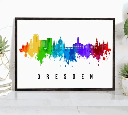 Vista 31 de Póster de Amsterdam Skyline Netherlands, pintura de paisaje urbano e impresión de monumentos, decoración para el hogar, oficina, 12 x 18 pulgadas