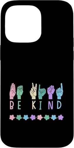 Vista 21 de Sign Language Be Kind Kindness ASL Pastel Pink Purple Blue Case for iPhone 16