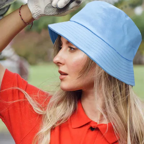 Vista 62 de PFFY Bucket Hat for Women Men Cotton Summer Sun Beach Fishing Cap