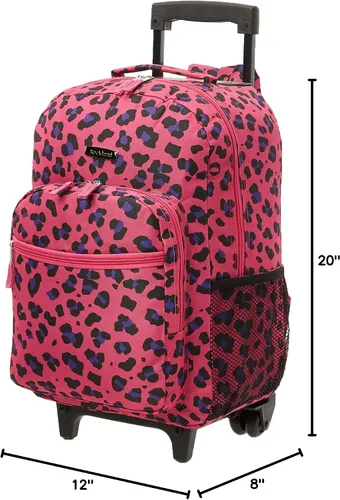 Vista 9 de Rockland, bolsa de viaje de 17 pulgadas, con ruedas., magenta (Magenta Leopard)), R01