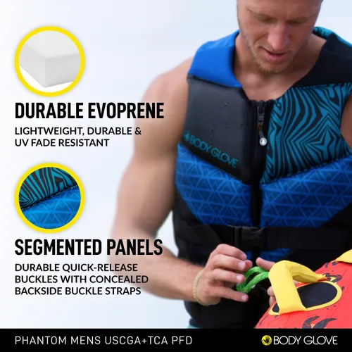 Vista 26 de Body Glove Chaqueta salvavidas Phantom USCGA PFD para hombre