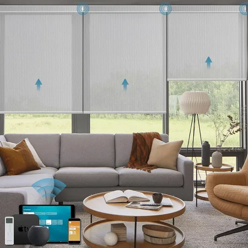 Vista 23 de Cortinas enrollables inteligentes de filtrado de luz motorizadas compatibles con HomeKit, persianas inteligentes para ventanas con 1% de apertura
