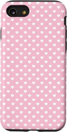 Vista 18 de Hearts Pattern Light Pink White Valentine Case for iPhone 17