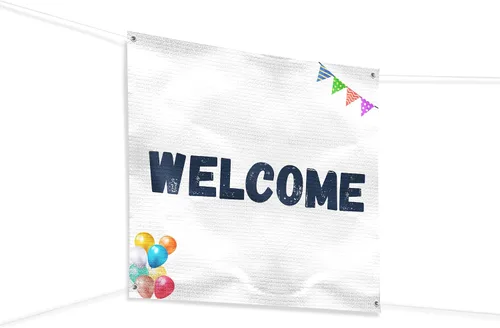 Vista 32 de Cartel de baby shower para uso en interiores y exteriores de 4 x 1 pies, pancarta grande personalizada y letreros con cuerda para colgar, telón