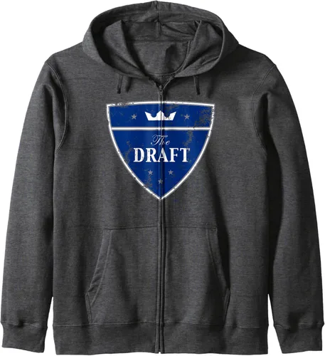 Vista 5 de H2H The Draft Fantasy Football Sudadera con capucha y cremallera, Negro