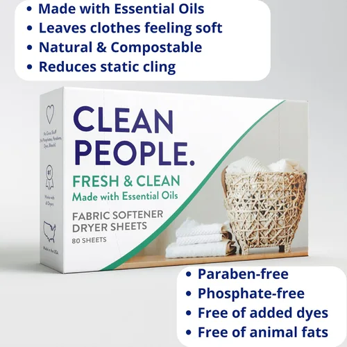 Vista 6 de Clean People Cápsulas de detergente para ropa y hojas suavizantes de tela, a base de plantas, detergente ecológico de 96 unidades y hojas